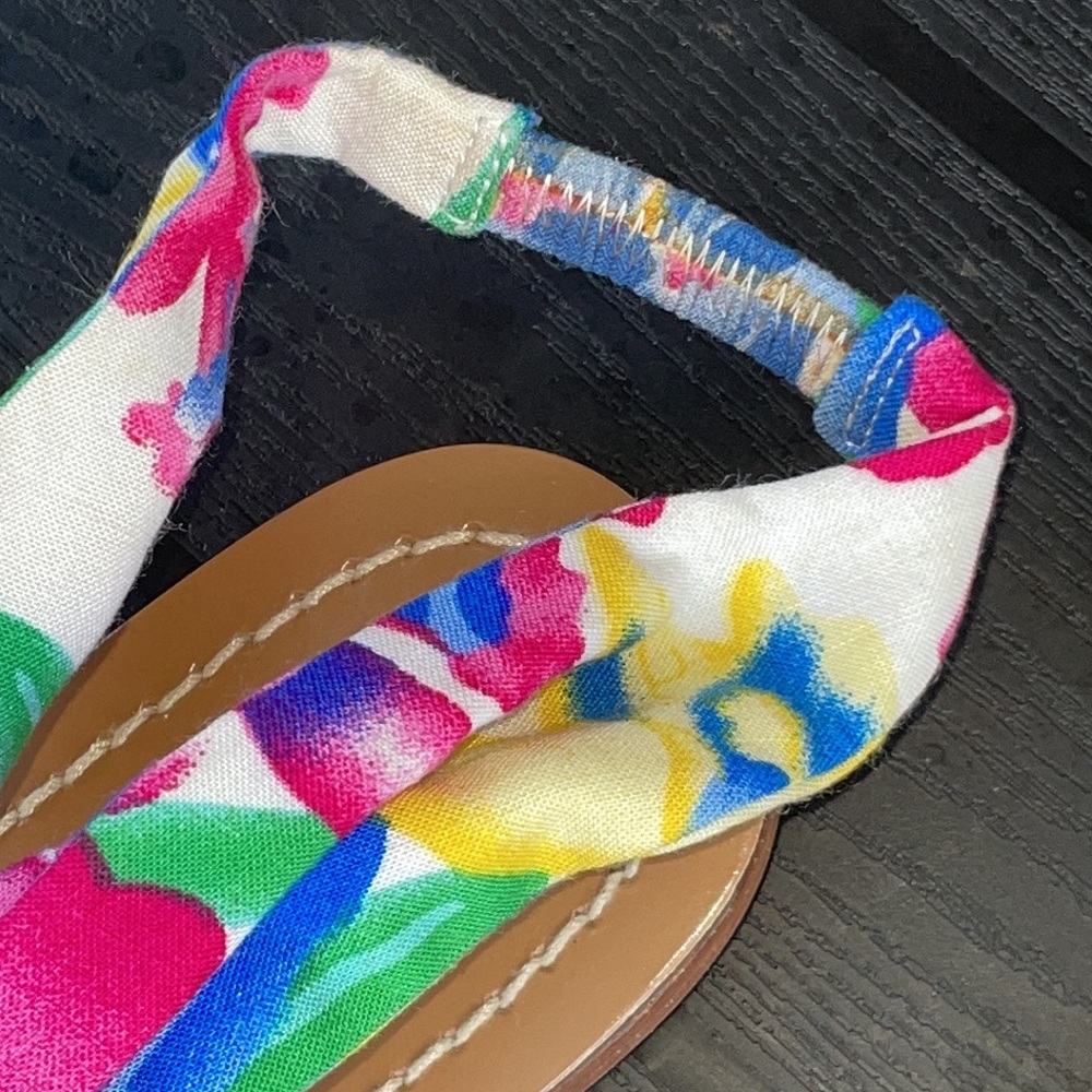 NWT Boho Candela Thong flat MULTICOLOR FLORAL hippie TROPICAL flower SANDAL 7 - Picture 6 of 11